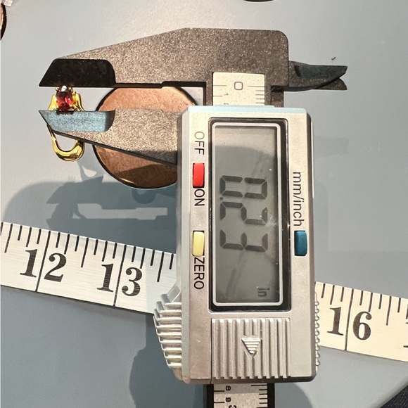 NEW 18K gold plated sterling silver earrings,natural red garnet,gemstone,stylish - Picture 13 of 13